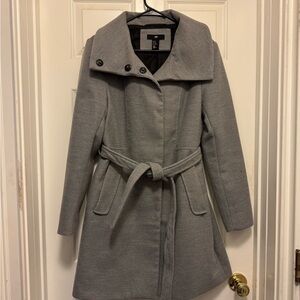 H&M Gray Belted Women's Coat
